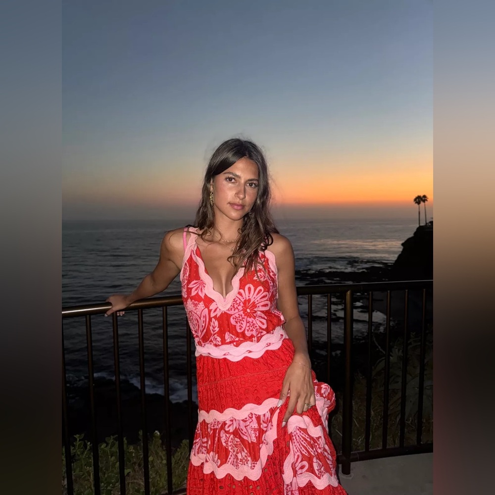 🥭FARM RIO Flowerful Birds Floral Maxi Sundress